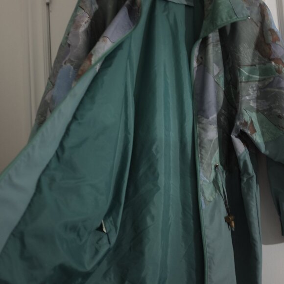 COPY - Nuko collection vintage blue and green abstract long zip jacket size M - Picture 3 of 12